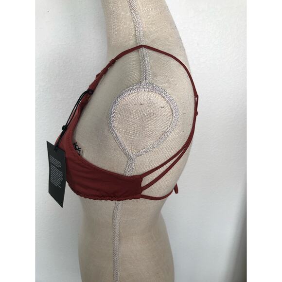 Chaser Rust Red Looped Bikini Top -M - Picture 3 of 5